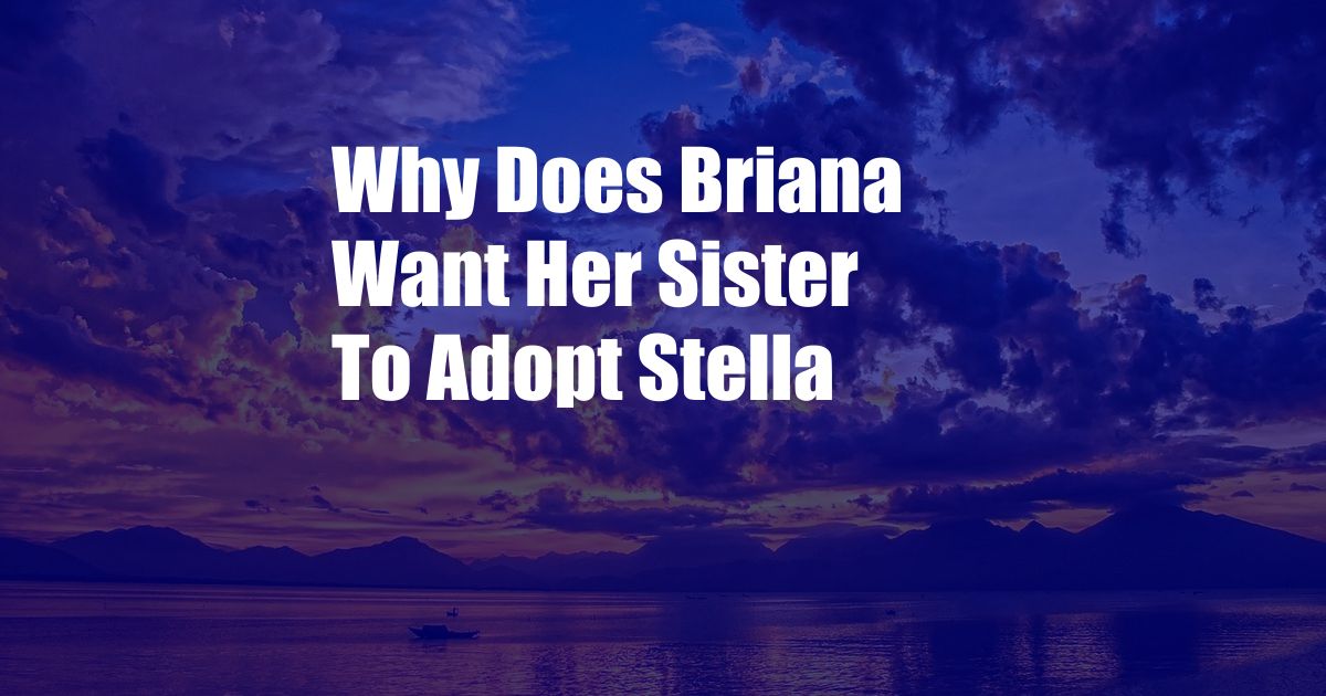 Why Does Briana Want Her Sister To Adopt Stella