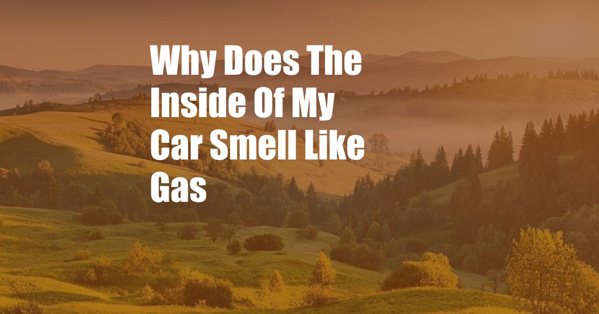 Why Does The Inside Of My Car Smell Like Gas