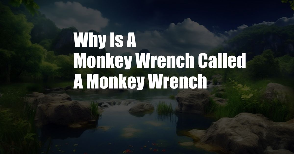 Why Is A Monkey Wrench Called A Monkey Wrench