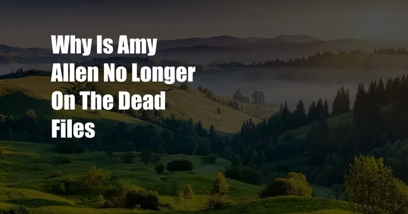 Why Is Amy Allen No Longer On The Dead Files