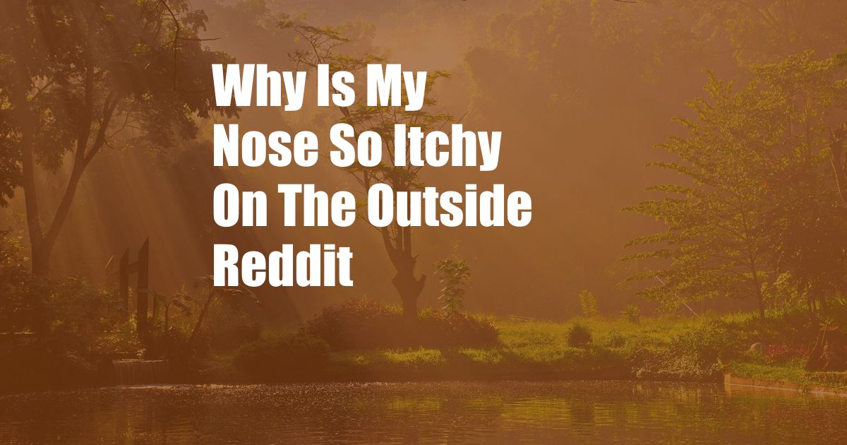 Why Is My Nose So Itchy On The Outside Reddit