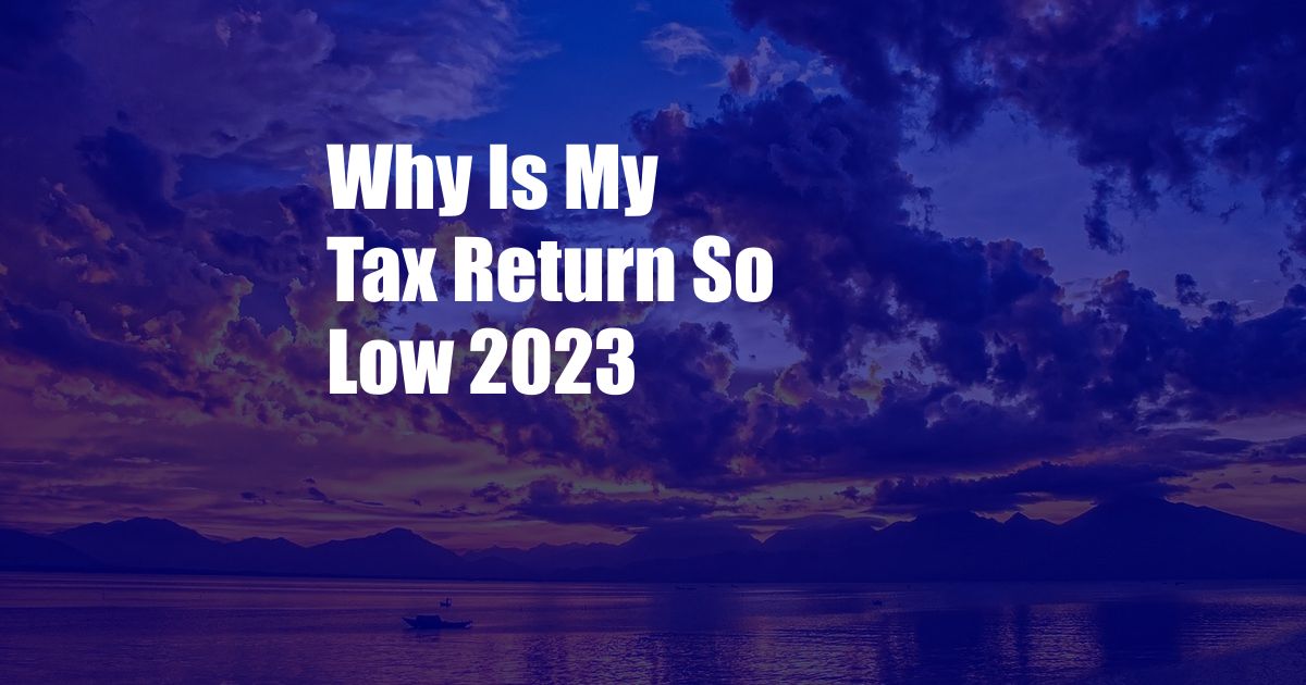 Why Is My Tax Return So Low 2023 