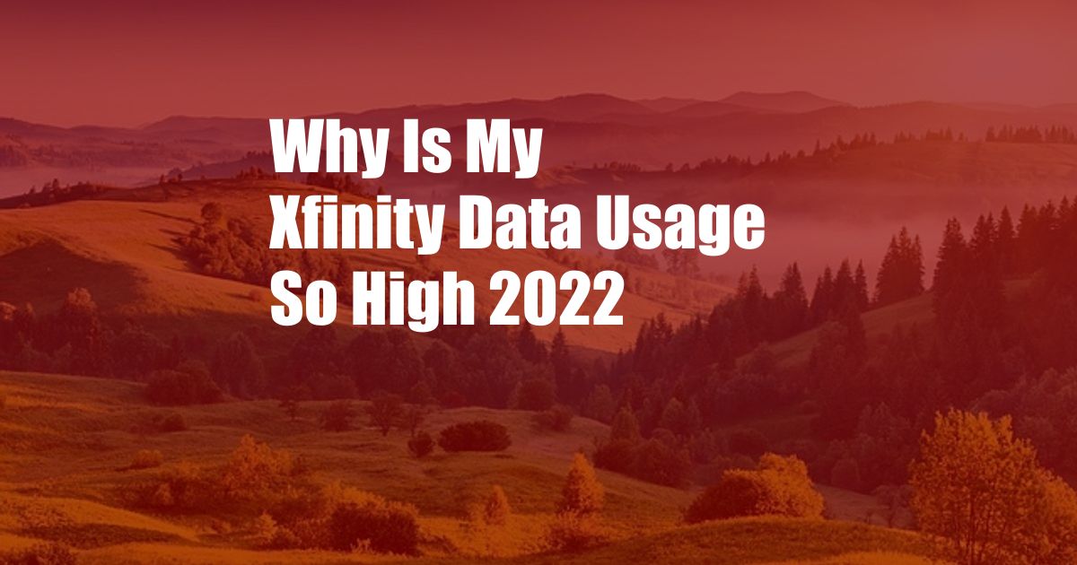 Why Is My Xfinity Data Usage So High 2022