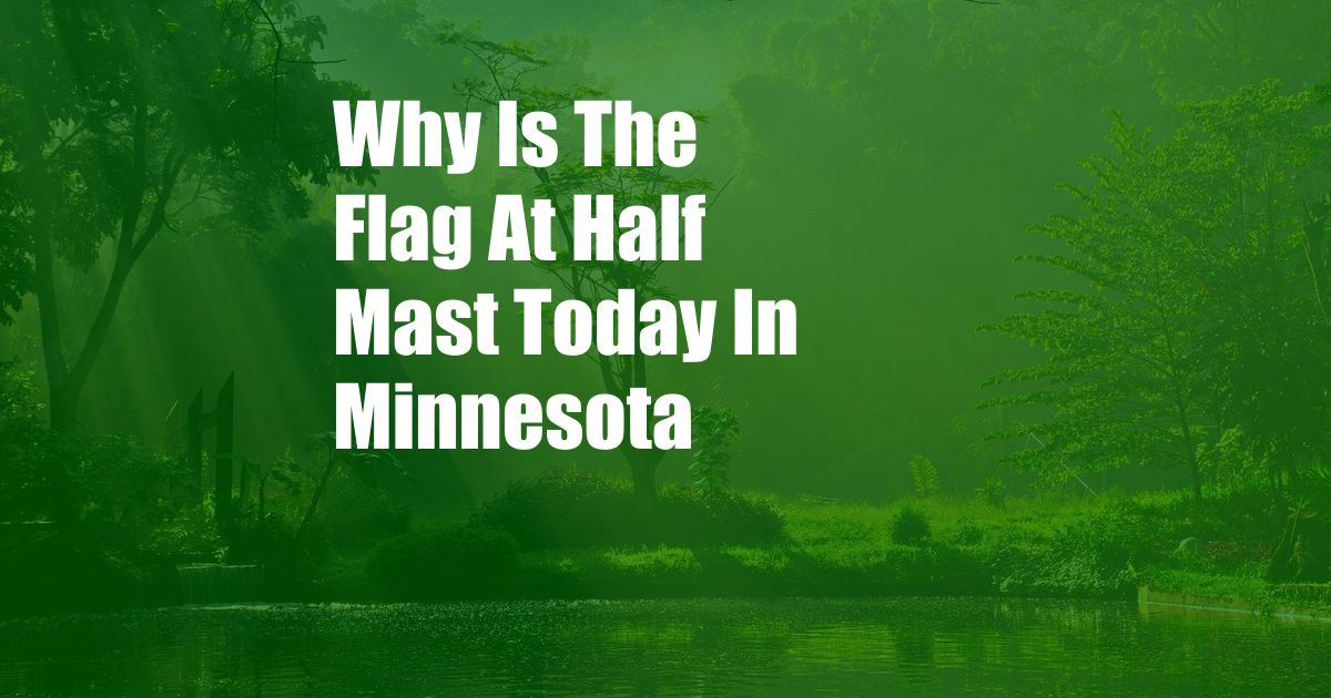 Why Is The Flag At Half Mast Today In Minnesota