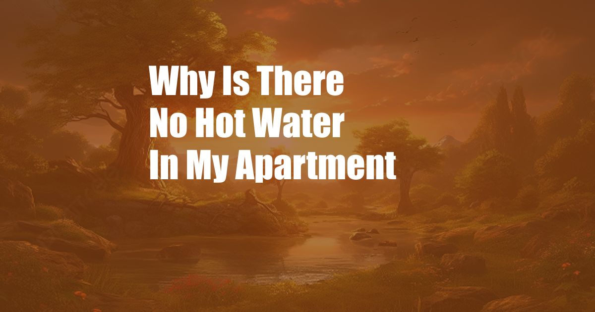 Why Is There No Hot Water In My Apartment