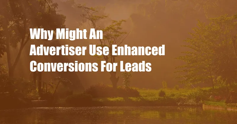 Why Might An Advertiser Use Enhanced Conversions For Leads