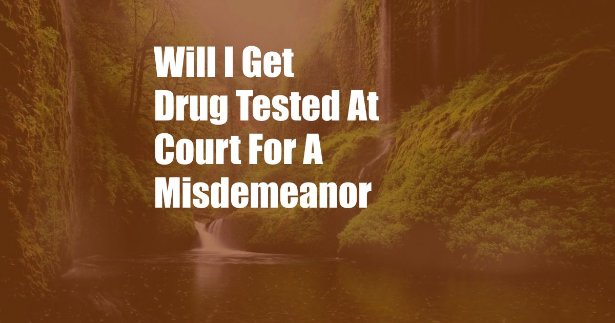 Will I Get Drug Tested At Court For A Misdemeanor