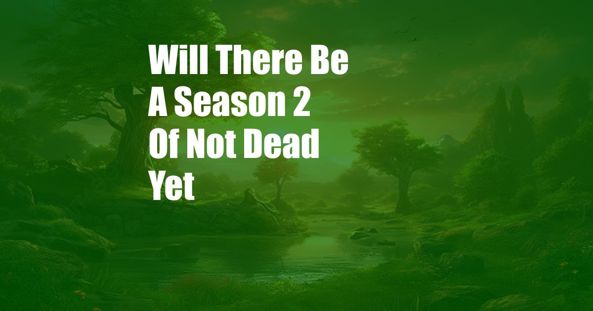Will There Be A Season 2 Of Not Dead Yet