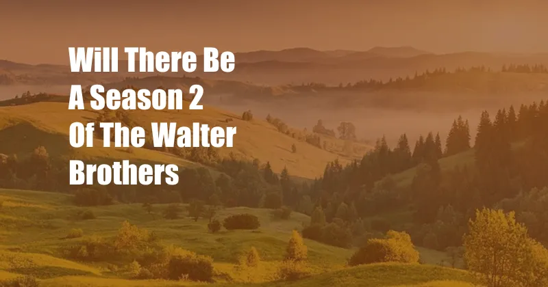 Will There Be A Season 2 Of The Walter Brothers