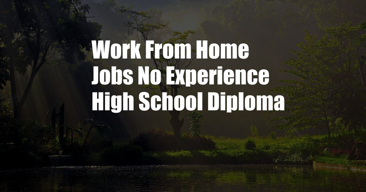 Work From Home Jobs No Experience High School Diploma