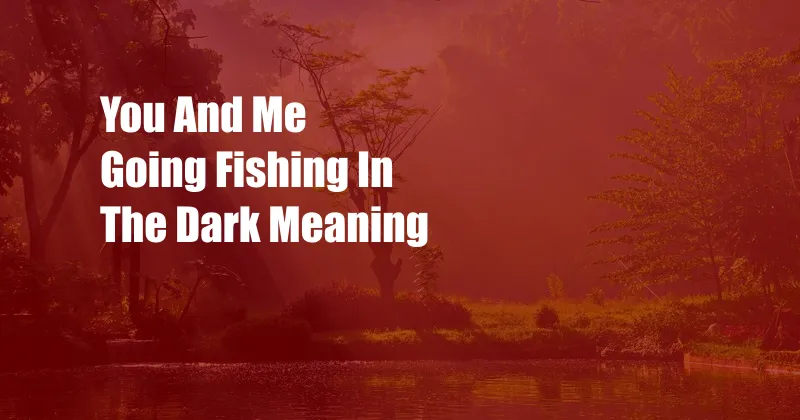 You And Me Going Fishing In The Dark Meaning