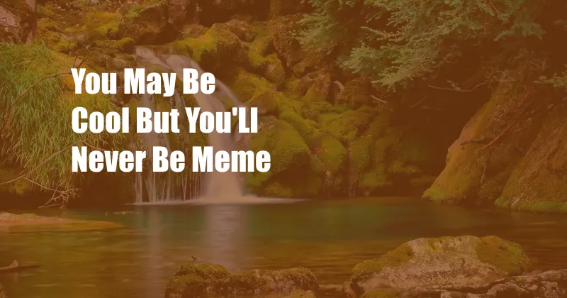 You May Be Cool But You'Ll Never Be Meme