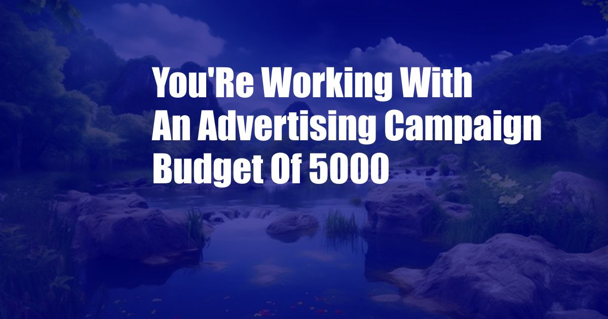 You'Re Working With An Advertising Campaign Budget Of 5000