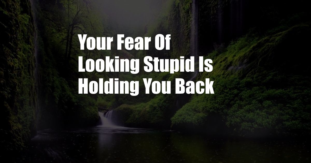 Your Fear Of Looking Stupid Is Holding You Back