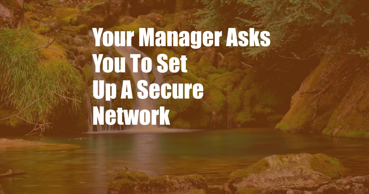 Your Manager Asks You To Set Up A Secure Network